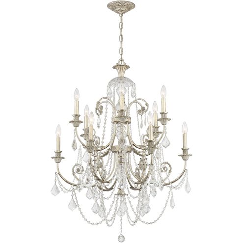 Regis 12 Light 32 inch Olde Silver Chandelier Ceiling Light in Clear Hand Cut