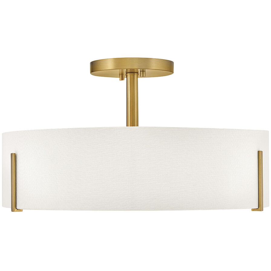 Halle 4 Light 19.5 inch Lacquered Brass Semi-flush Mount Ceiling Light
