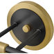 Bowie 3 Light 22.5 inch Lacquered Brass and Black Vanity Light Wall Light in Lacquered Brass with Black