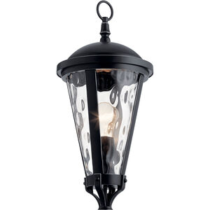 Cresleigh 1 Light 24 inch Black with Silver Highlights Outdoor Post Lantern
