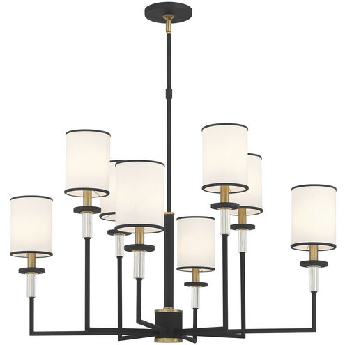 Hatfield 8 Light 33.25 inch Black Forged and Vibrant Gold Chandelier Ceiling Light