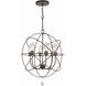 Solaris 6 Light 22.5 inch English Bronze Pendant Ceiling Light