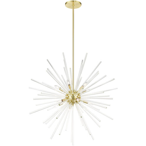 Utopia 12 Light 42 inch Satin Brass Foyer Pendant Chandelier Ceiling Light