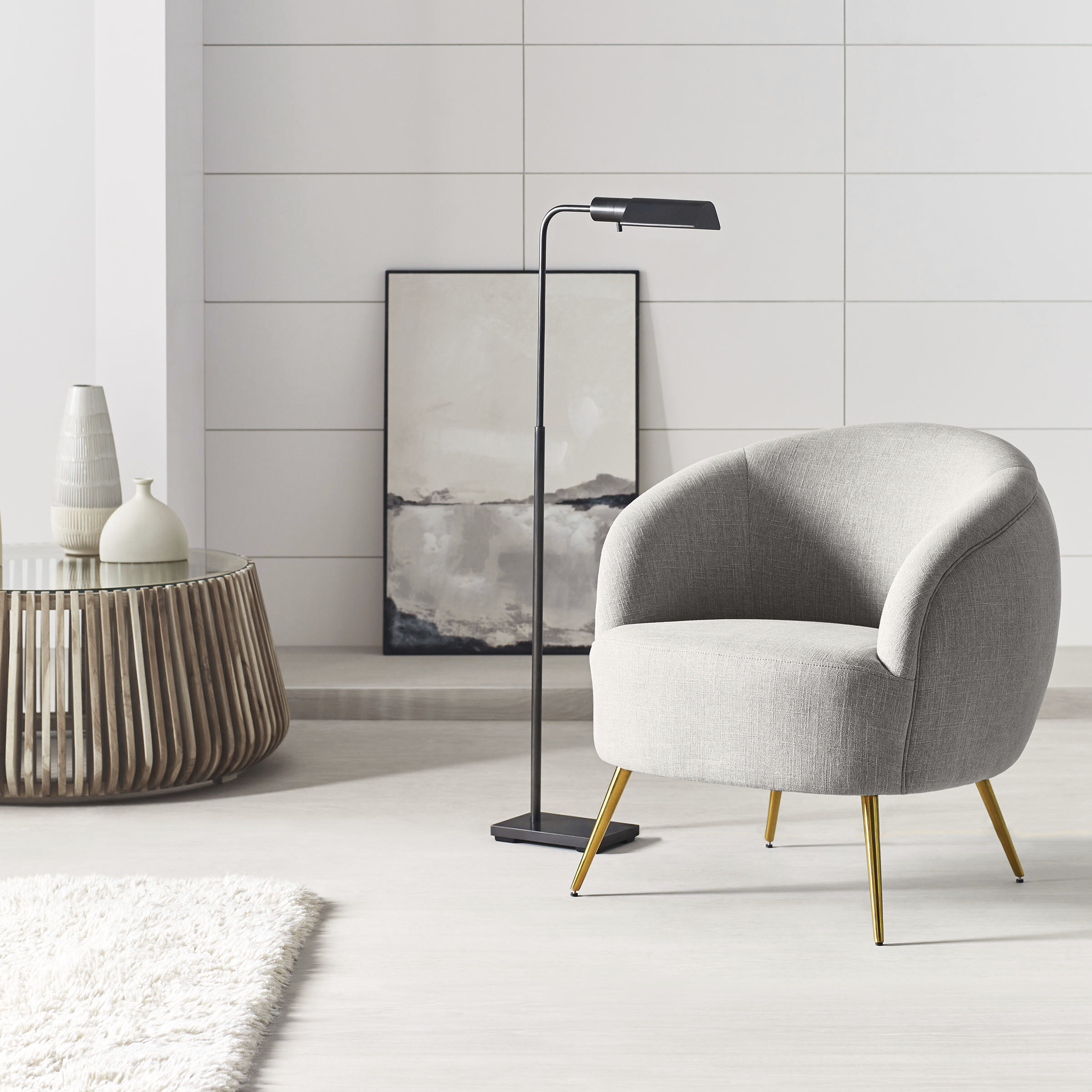 Studio 34 inch 60.00 watt Bronze Adjustable Floor Lamp Portable Light