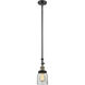 Franklin Restoration Bell 1 Light 5 inch Black Antique Brass Mini Pendant Ceiling Light in Incandescent, Clear, Franklin Restoration