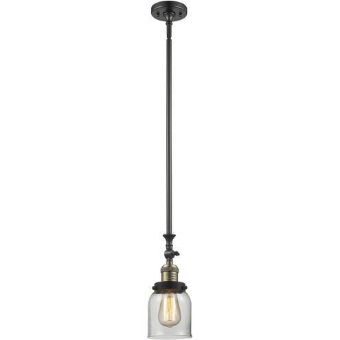 Franklin Restoration Bell 1 Light 5 inch Black Antique Brass Mini Pendant Ceiling Light in Incandescent, Clear, Franklin Restoration