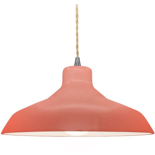 Radiance LED 15.5 inch Gloss Blush and Brushed Nickel Pendant Ceiling Light