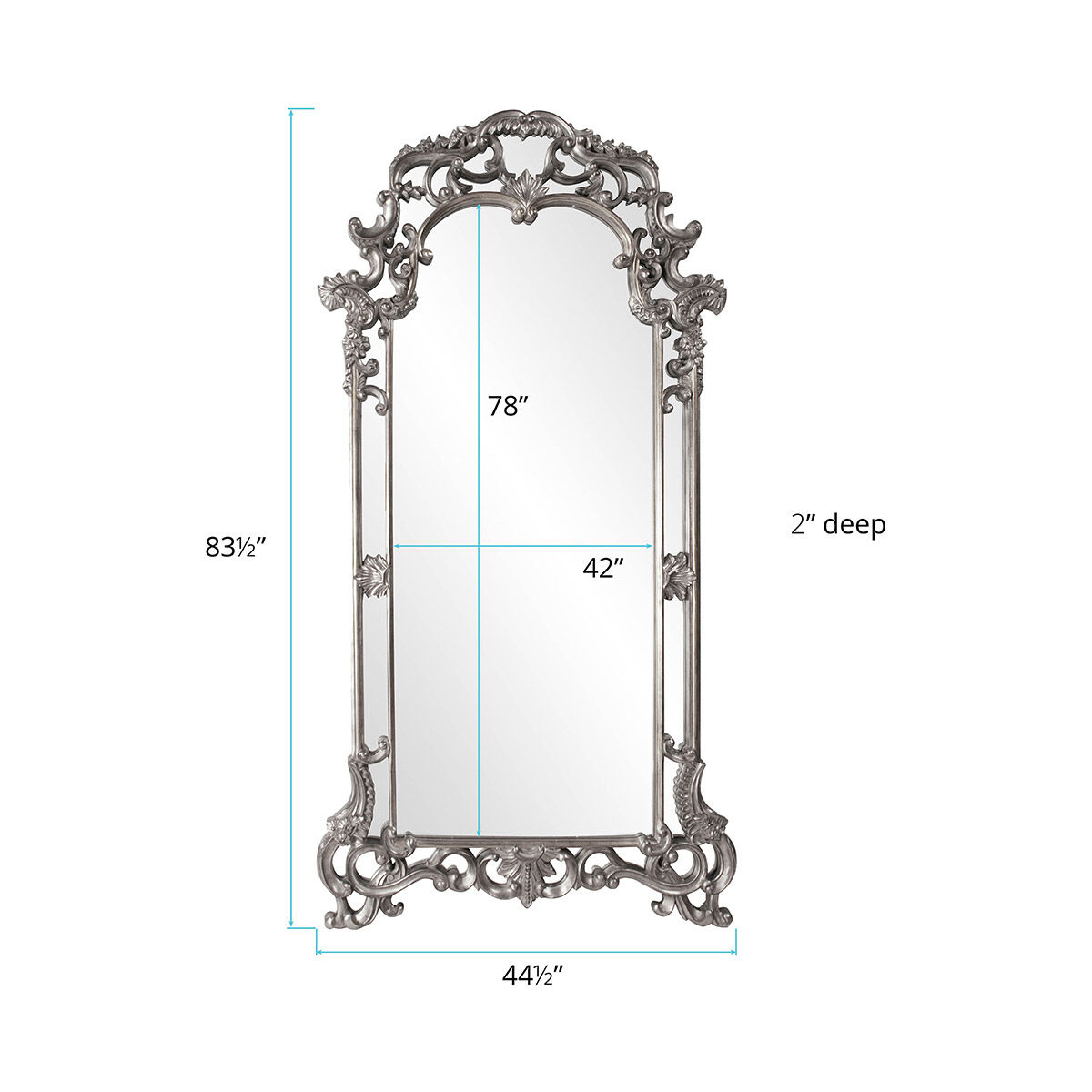 Imperial 85 X 44 inch Nickel Wall Mirror, Rectangle
