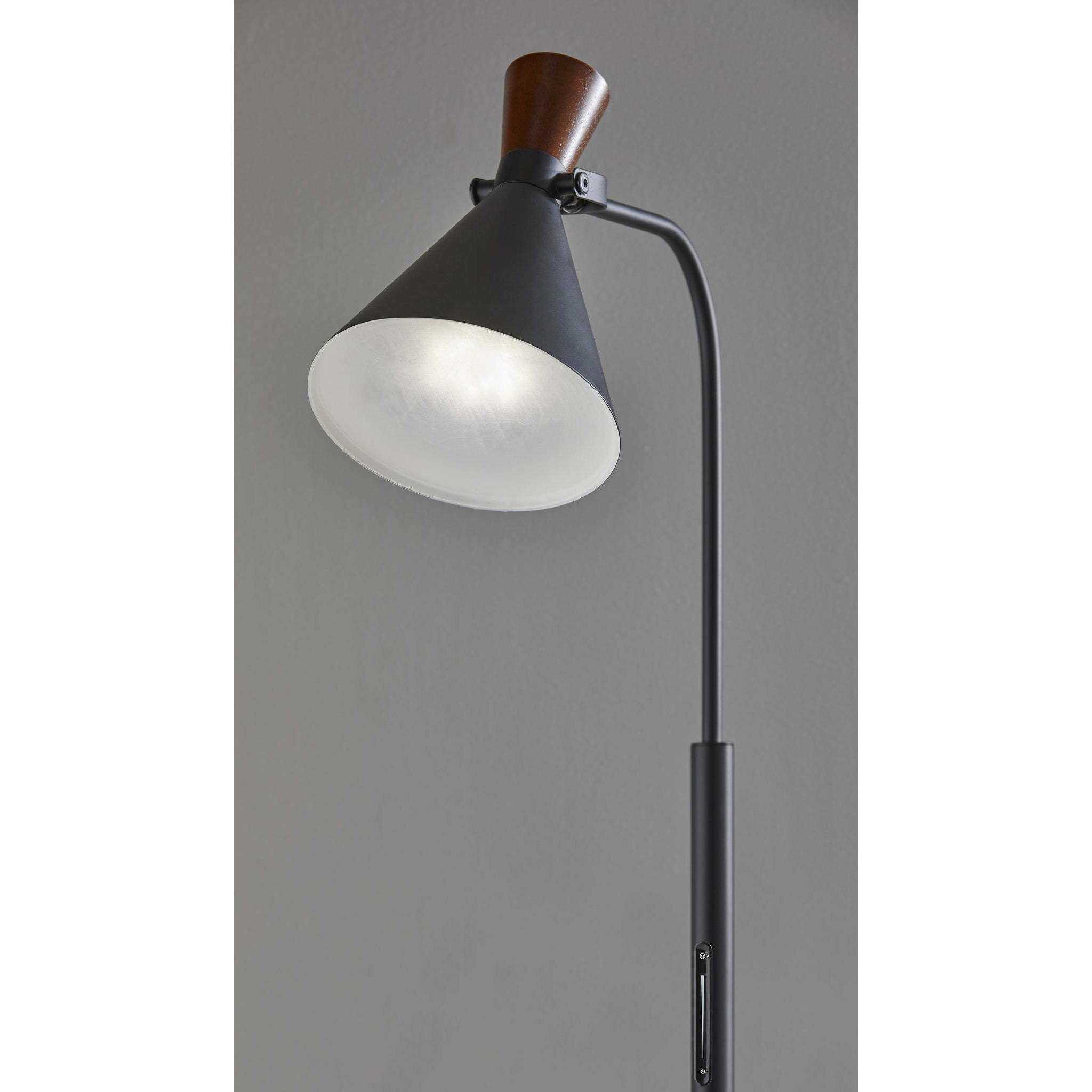 Sophia 52 inch 6.00 watt Black/Walnut Floor Lamp Portable Light