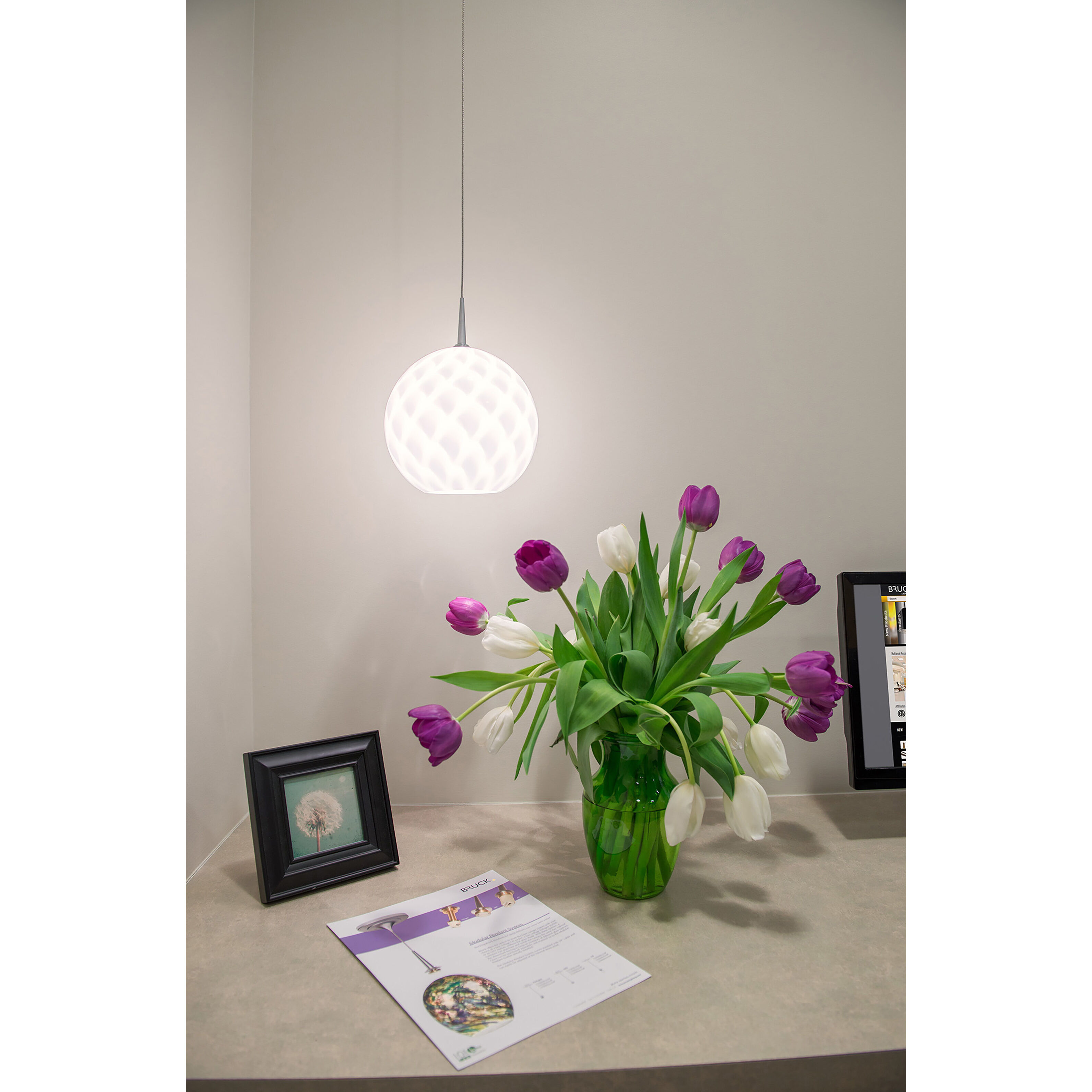 Sirena 1 Light 7.9 inch Matte Chrome Pendant Ceiling Light in White Glass