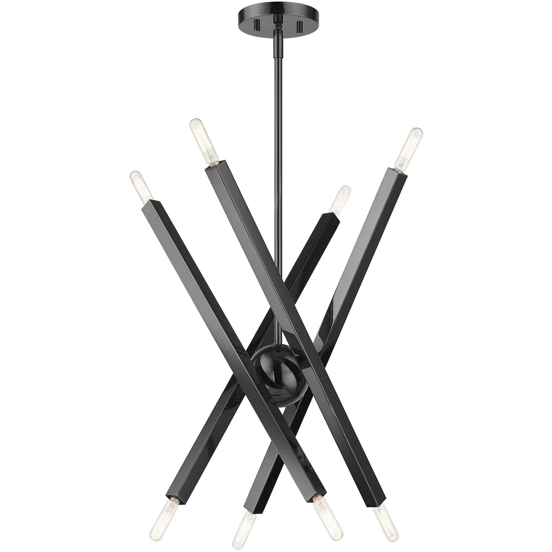 Monaco 8 Light 26 inch Black Chrome Chandelier Ceiling Light