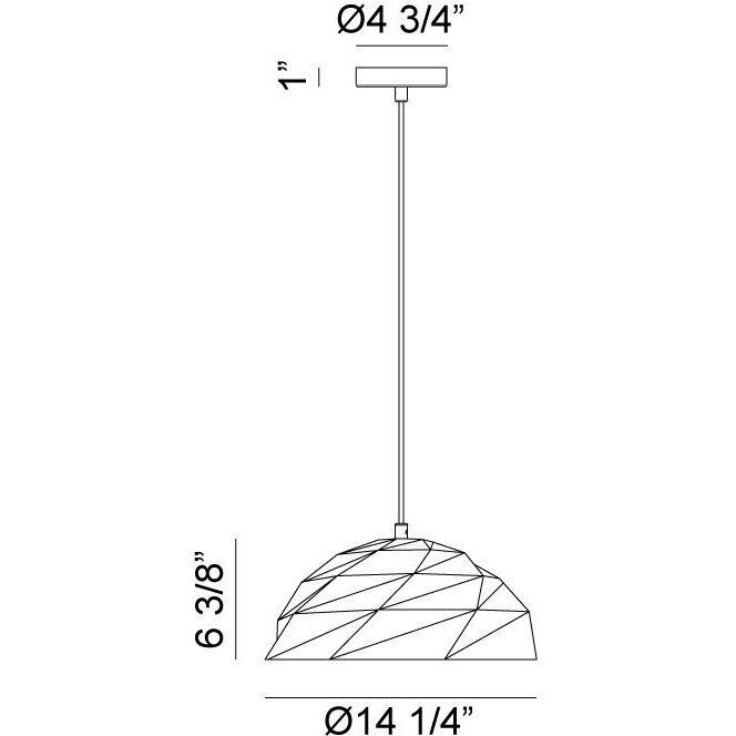 Riku 1 Light 15 inch Dark Grey Pendant Ceiling Light