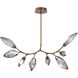 Rock Crystal LED 52.6 inch Burnished Bronze Linear Pendant Ceiling Light in Chilled Smoke, 2700K LED, Modern Branch