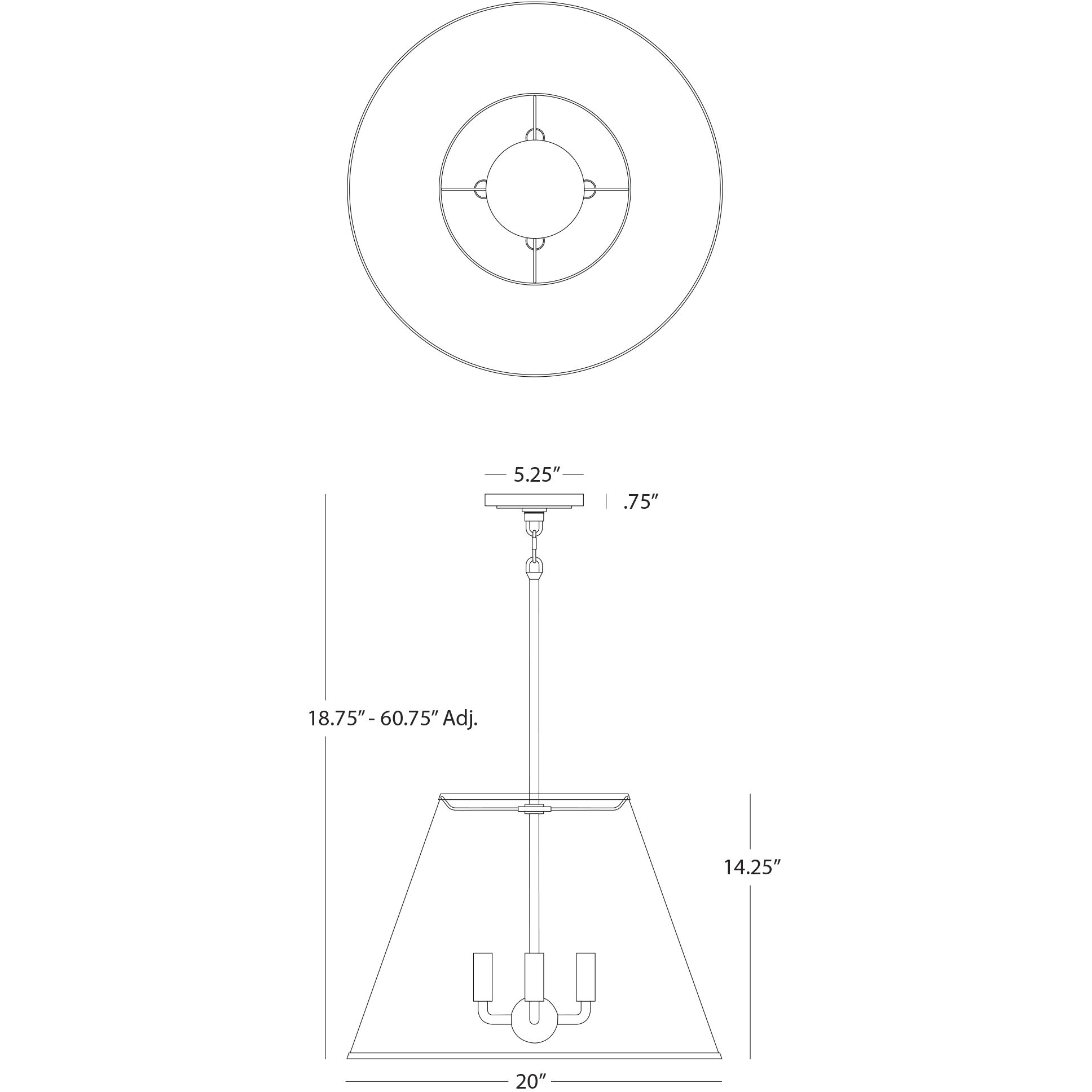 Janet 4 Light 20 inch Polished Nickel Pendant Ceiling Light in Shannon Oyster Fabric