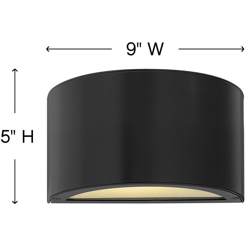 Luna LED 5 inch Satin Black Outdoor Wall Mount Lantern, Up/Down Light