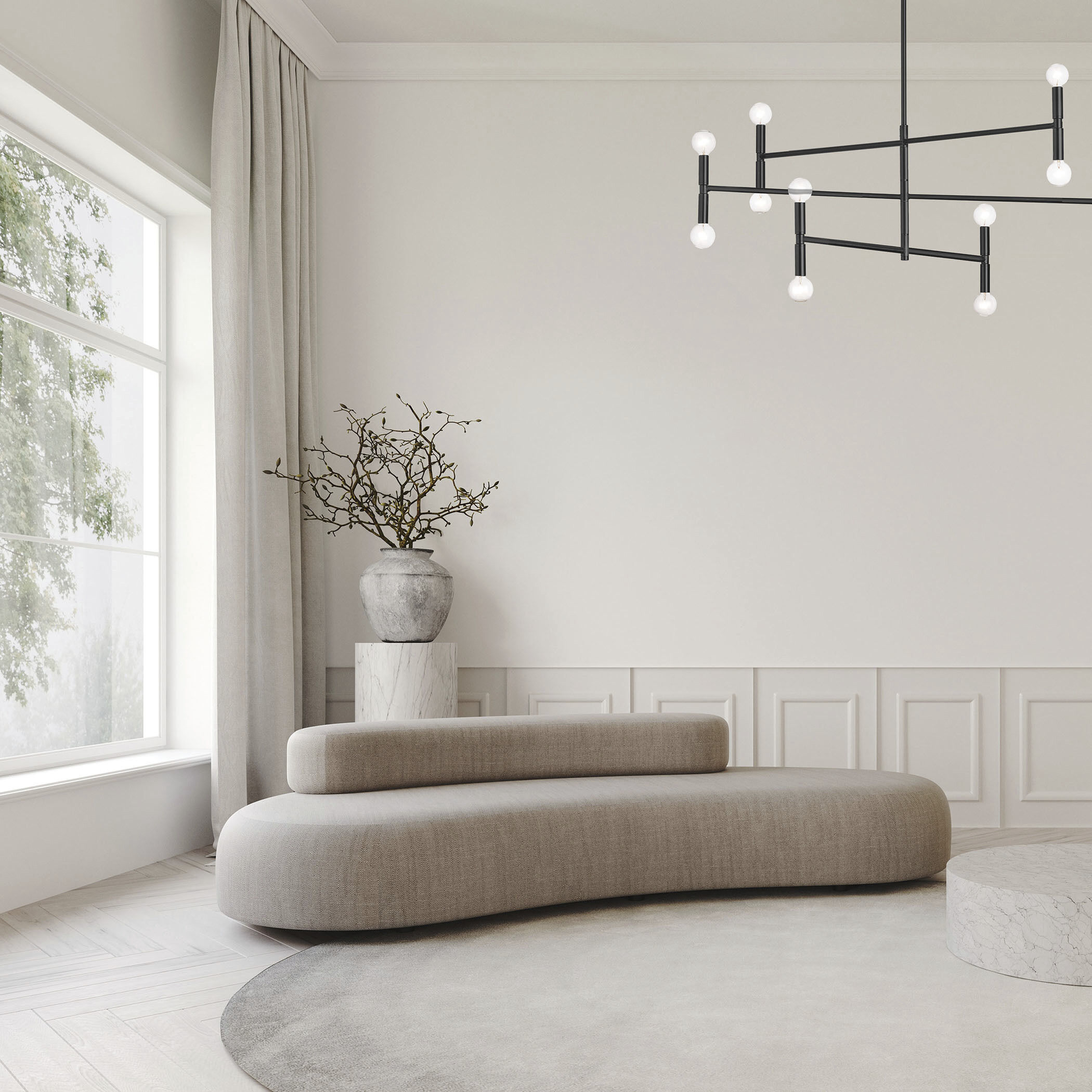 Ava 12 Light 40 inch Matte Black Chandelier Ceiling Light