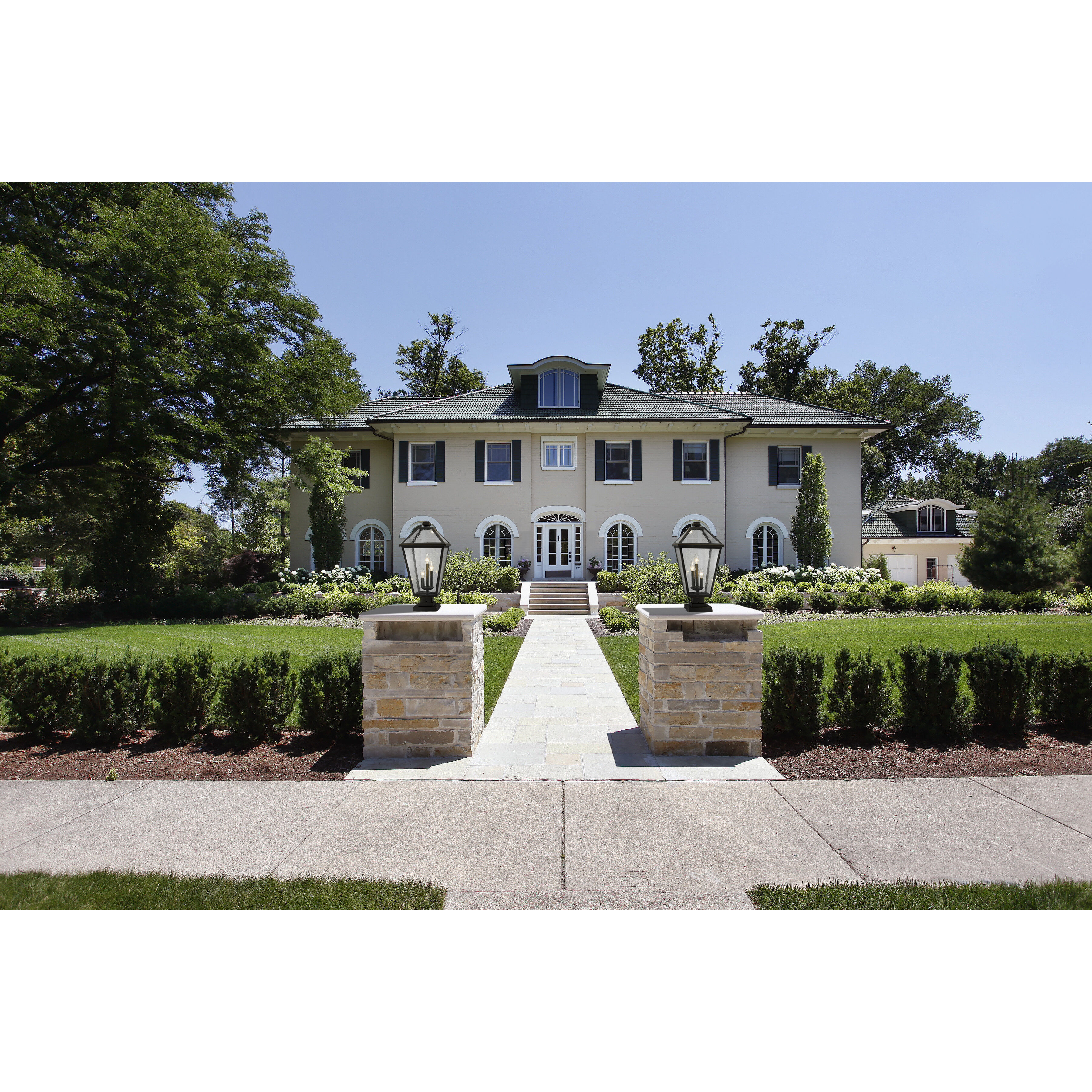 Talbot 3 Light 24.75 inch Oil Rubbed Bronze Outdoor Pier Mounted Fixture in Seedy Glass