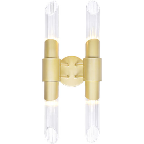 Croissant 4 Light 8 inch Satin Gold Wall Sconce Wall Light