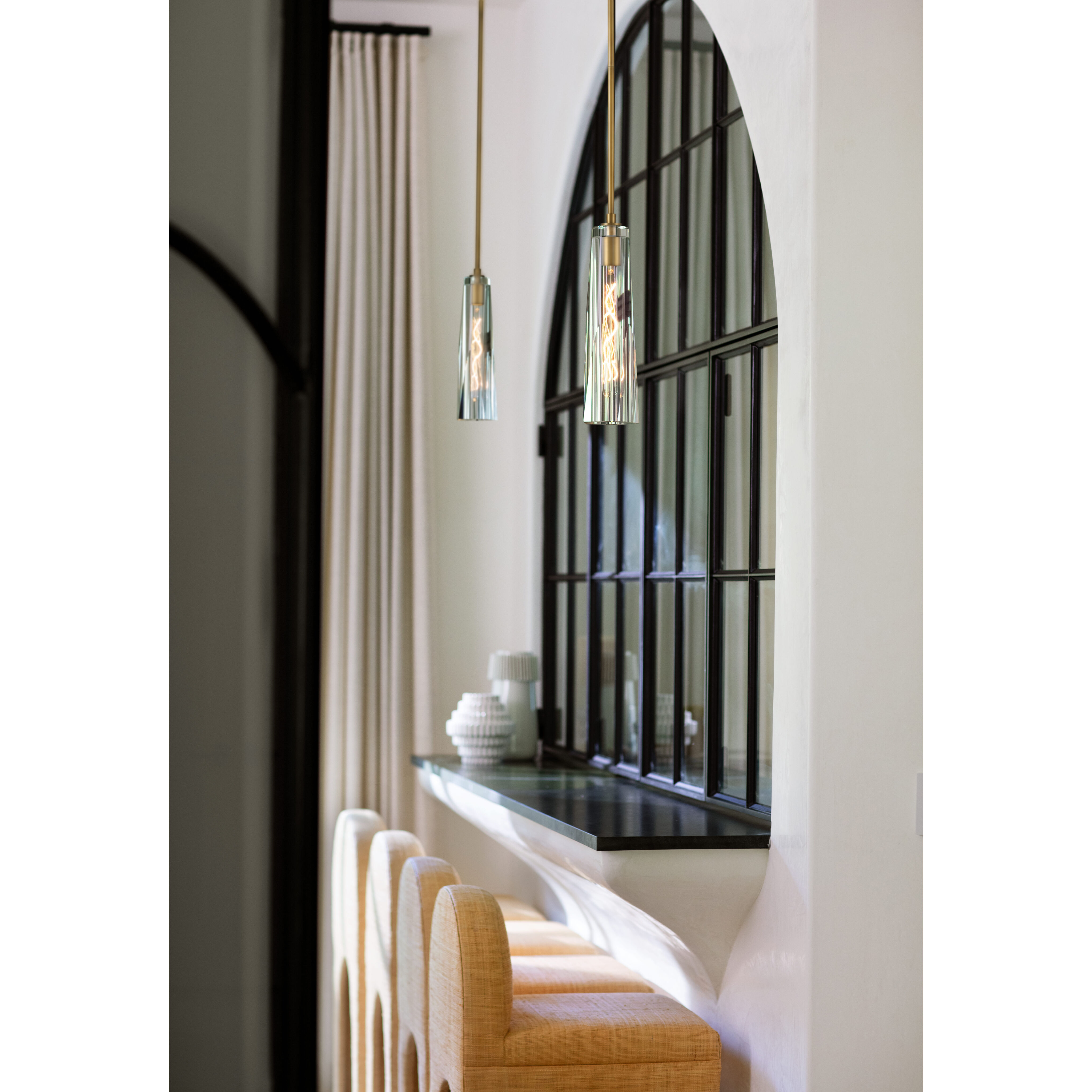 Cosette LED 5 inch Heritage Brass Pendant Ceiling Light in Heritage Brass / Clear