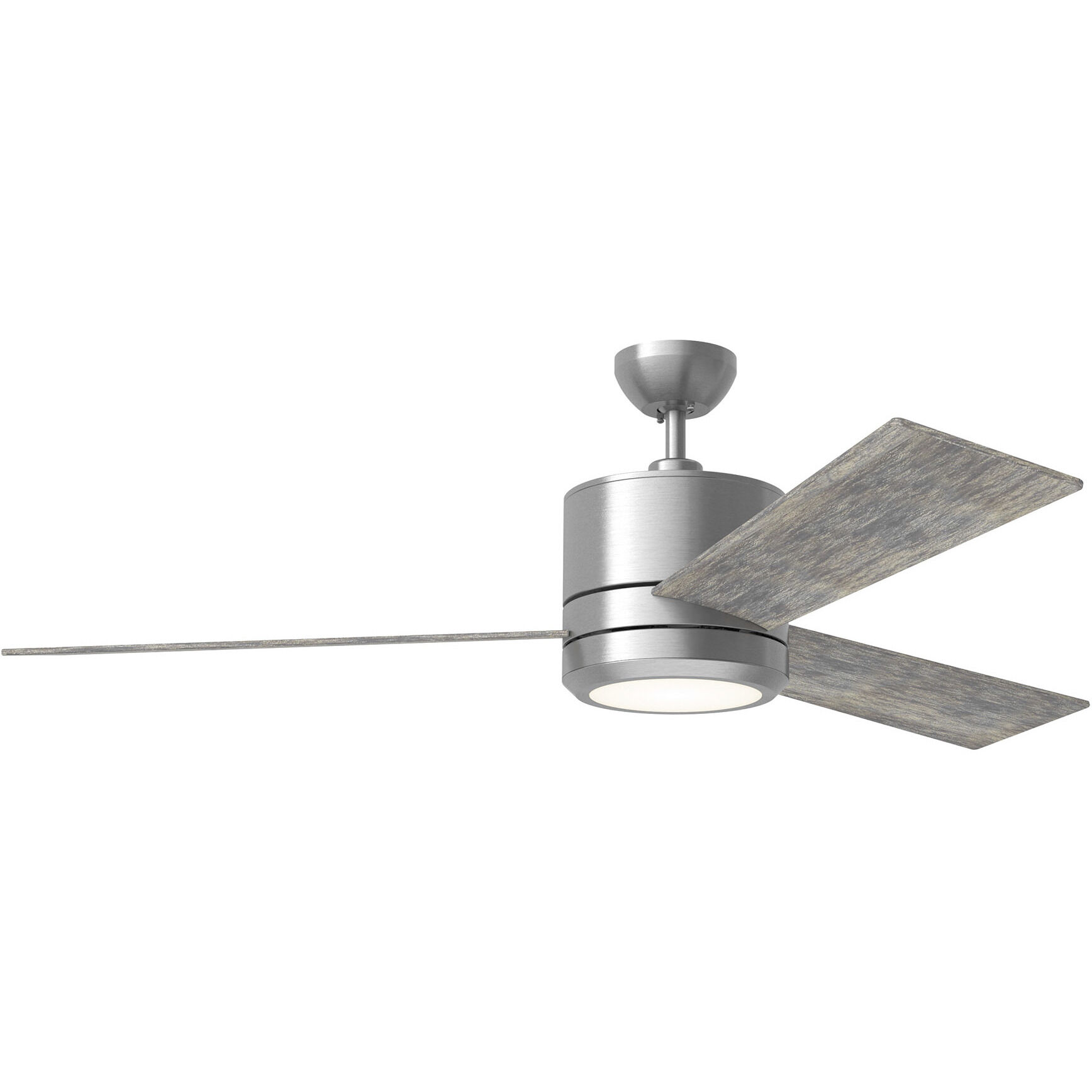 Vision 56 56 inch Brushed Steel with Light Grey Weathered Oak Blades Ceiling Fan