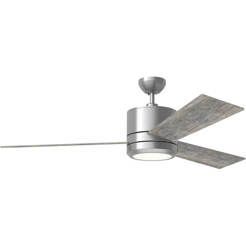 Vision 56 56 inch Brushed Steel with Light Grey Weathered Oak Blades Ceiling Fan