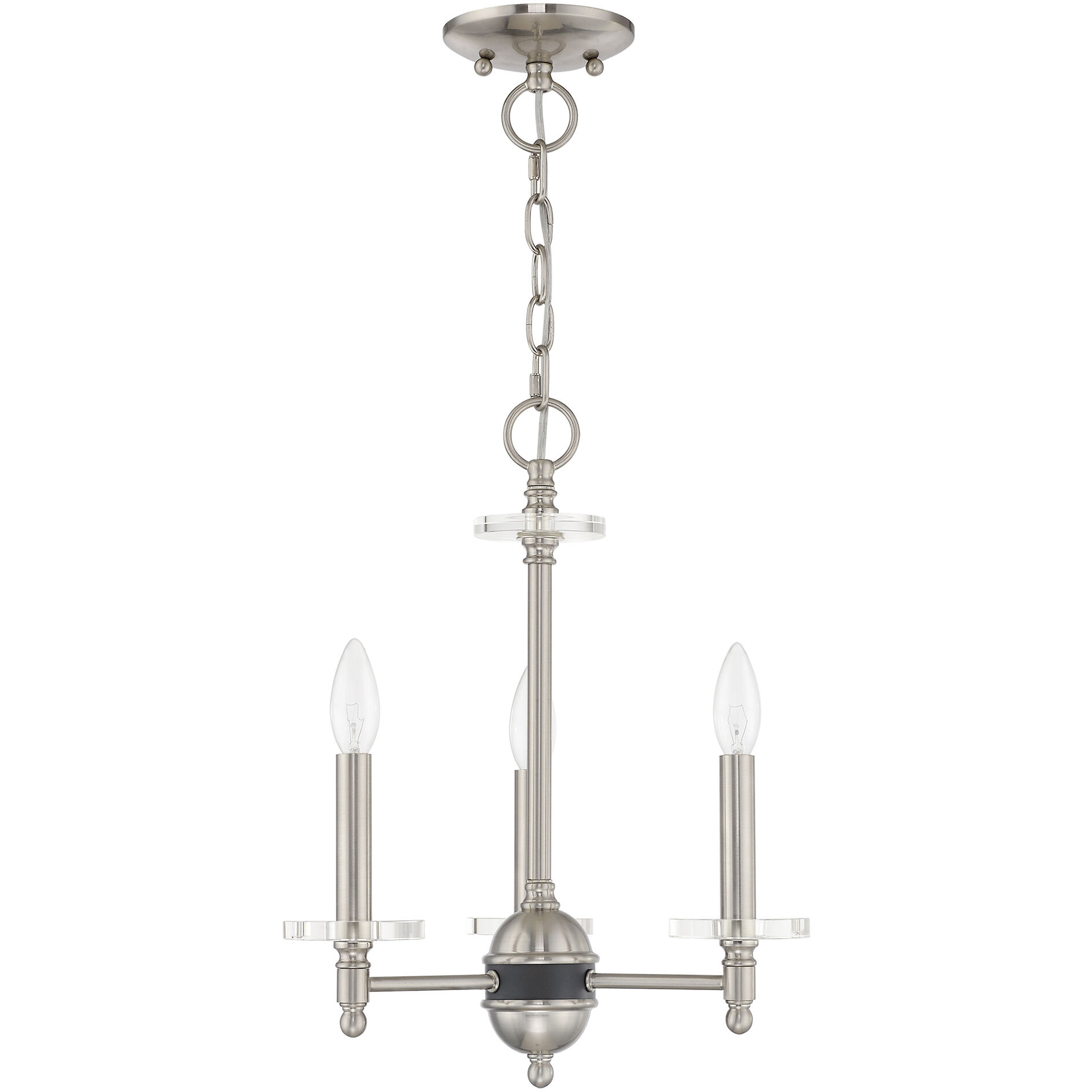 Bennington 3 Light 14 inch Brushed Nickel Mini Chandelier Ceiling Light