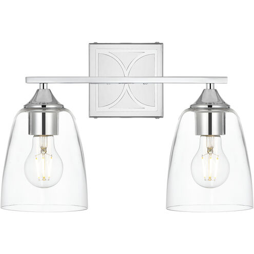 Harris 2 Light 15 inch Chrome Bath Sconce Wall Light
