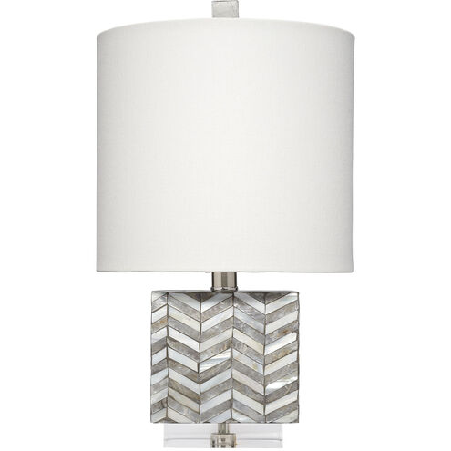 Garbo 17.5 inch 60 watt Mixed Grey and White Mother of Pearl Table Lamp Portable Light