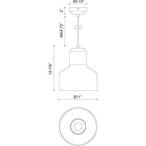 Alora Mood Westlake 1 Light 11.13 inch Matte Black Pendant Ceiling Light