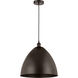 Edison Dome LED 16 inch Oil Rubbed Bronze Mini Pendant Ceiling Light