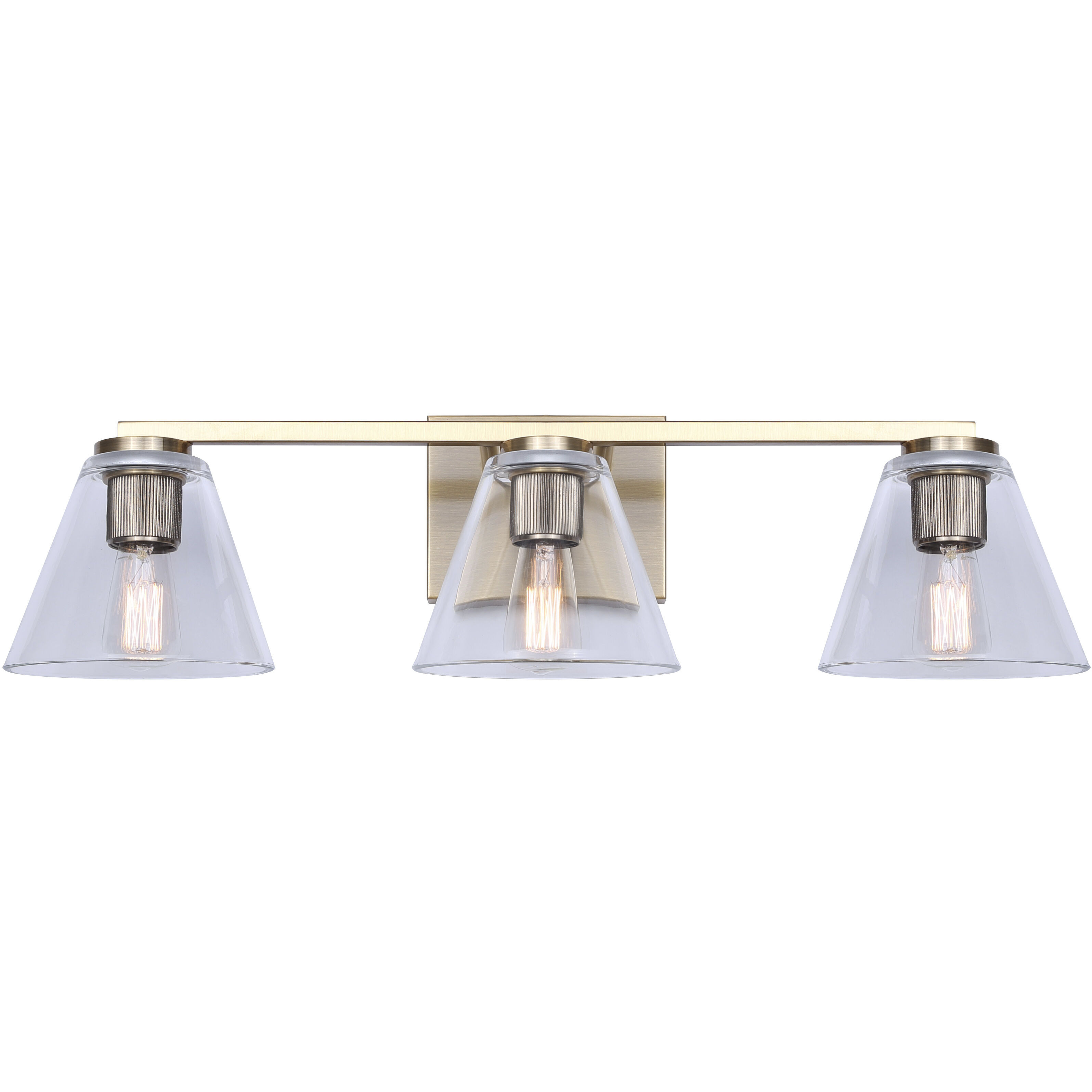 Berklie 3 Light 25.5 inch Gold Vanity Light Wall Light