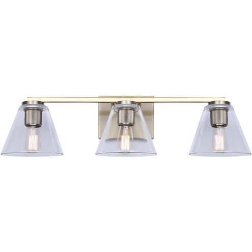 Berklie 3 Light 25.5 inch Gold Vanity Light Wall Light