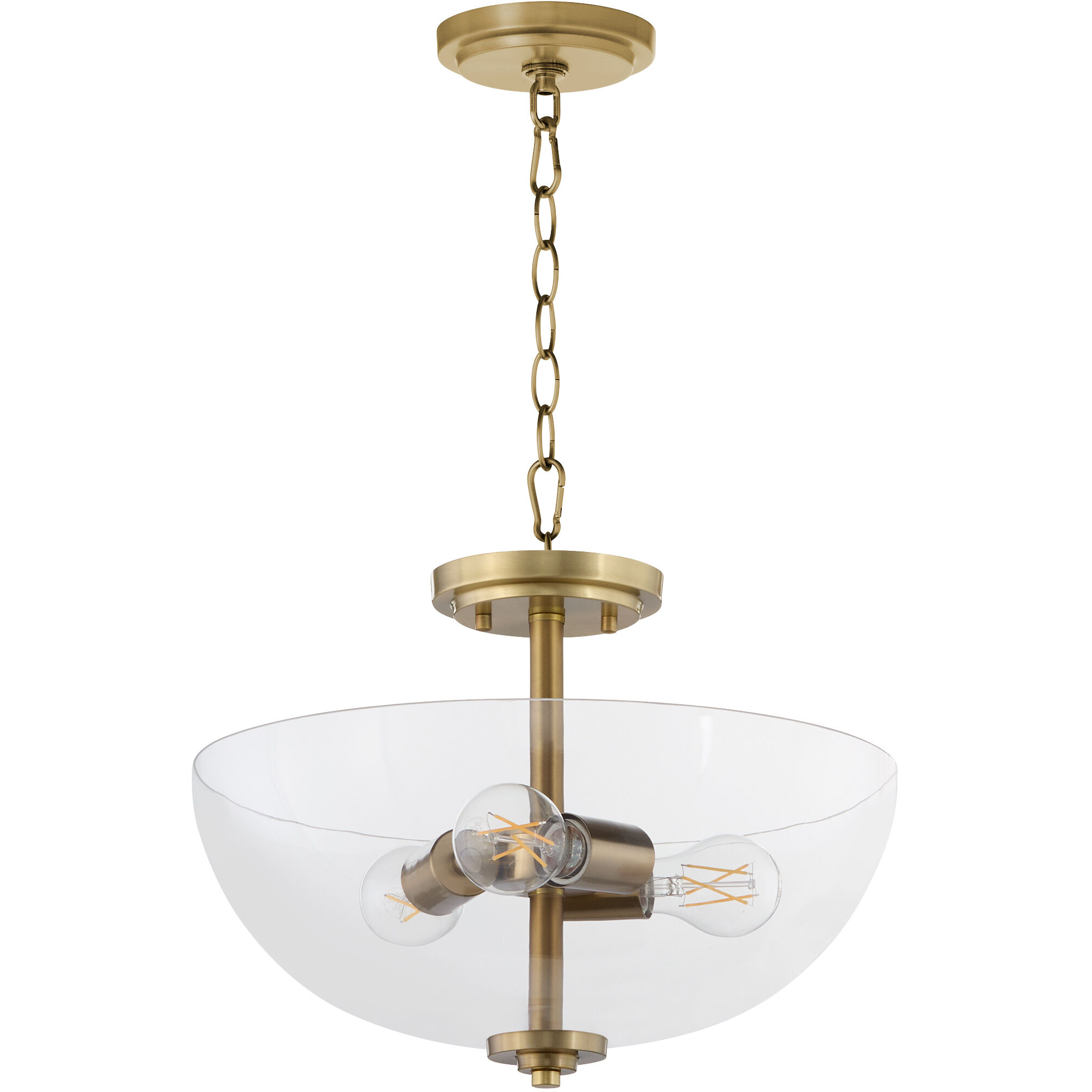 Adams 3 Light 15.00 inch Semi-Flush Mount