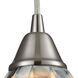 Capri 1 Light 5 inch Gray with Satin Nickel Mini Pendant Ceiling Light