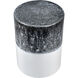 Gallemore 18 inch Black Glazed with White Glazed Stool