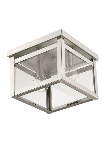 Milford 2 Light 8 inch Brushed Nickel Flush Mount Ceiling Light