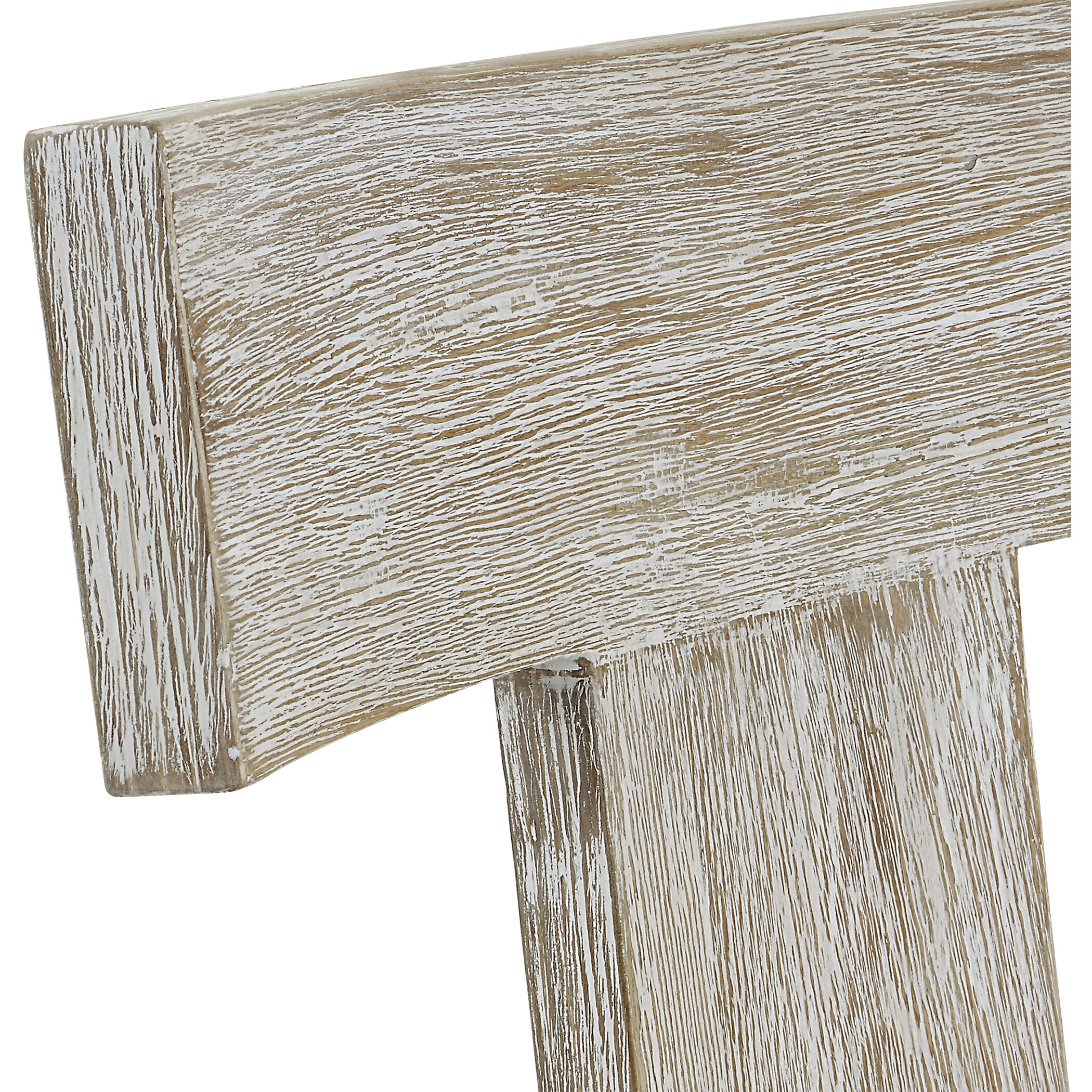 Idris 38 inch Whitewashed and White Fabric Counter Stool