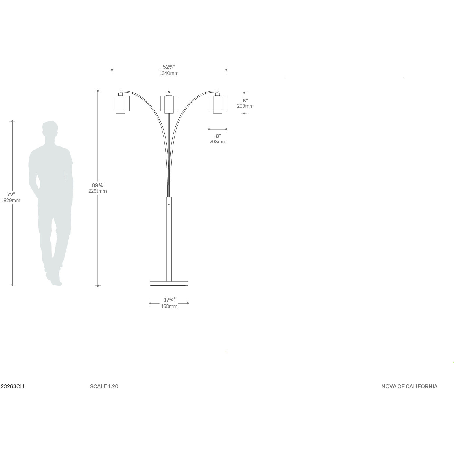 Marilyn 90 inch 60.00 watt Polished Chrome and Black Arc Floor Lamp Portable Light