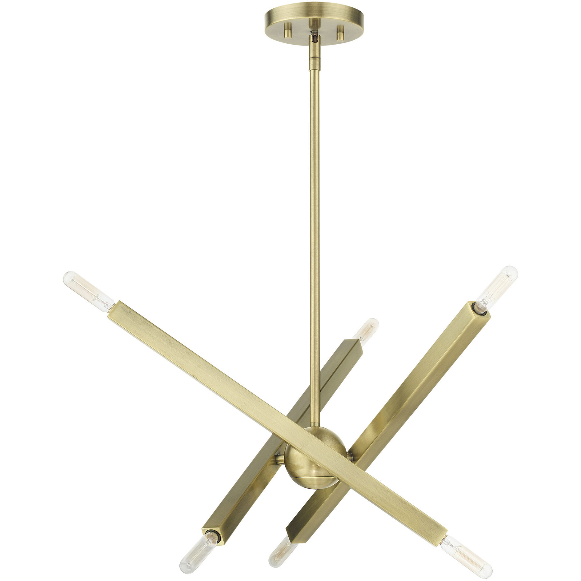 Monaco 6 Light 18 inch Antique Brass Chandelier Ceiling Light