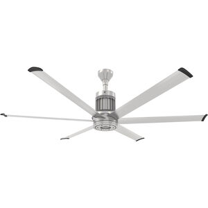 i6 72 inch Brushed Silver Outdoor Ceiling Fan in Brushed Aluminum, Standard Mount