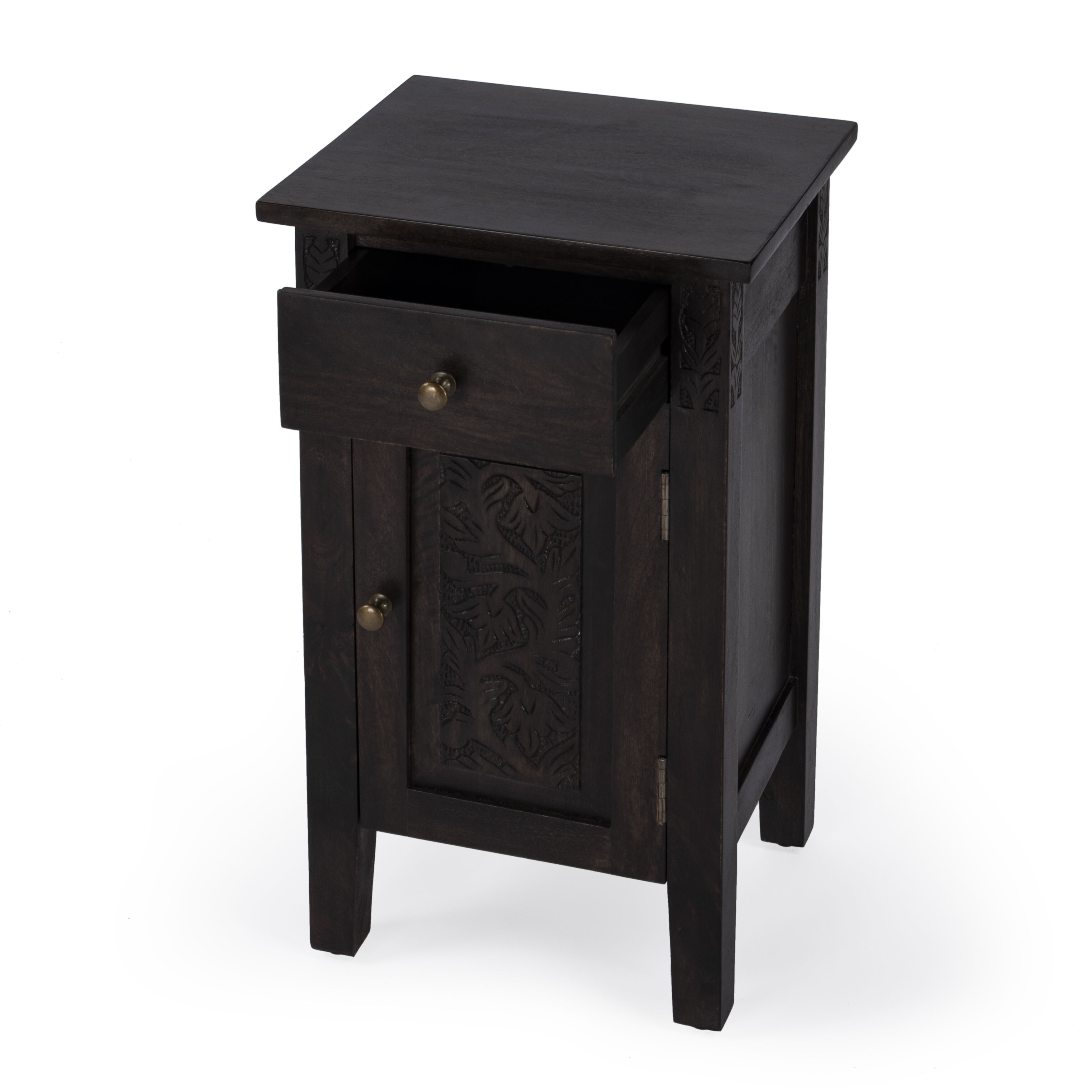 Switra 1 door 1 drawer End Table in Dark Brown
