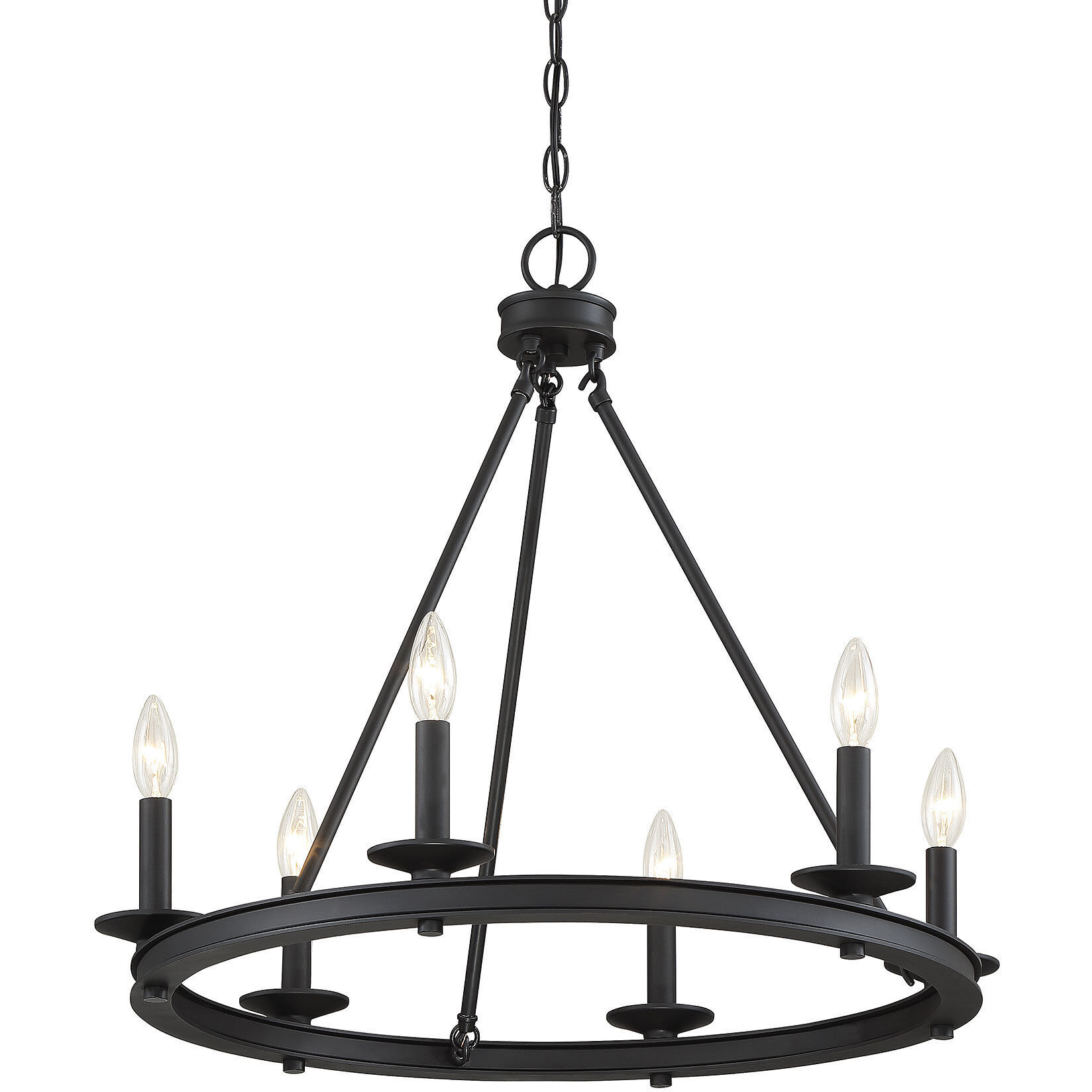Middleton 6 Light 25 inch Matte Black Chandelier Ceiling Light, Essentials
