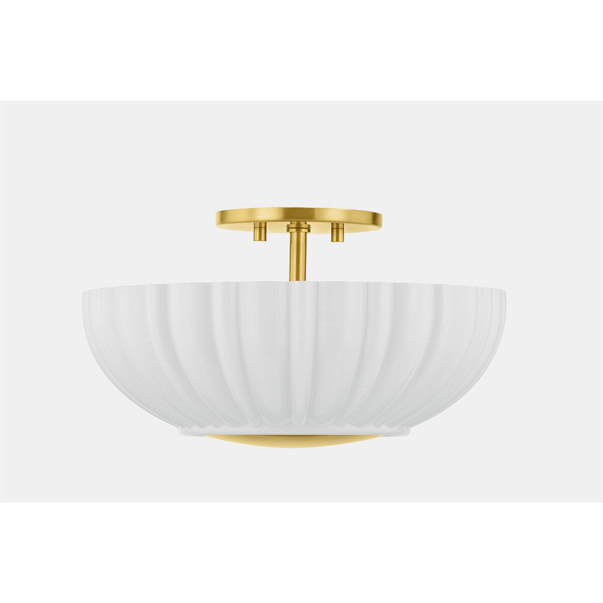 Anne 2 Light 15 inch Aged Brass Flush Mount Ceiling Light
