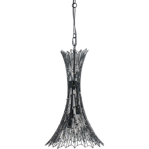 Rikki 3 Light 13 inch Carbon and Aged Gold Pendant Ceiling Light