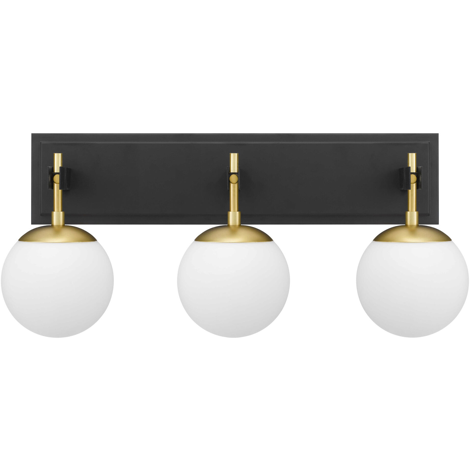 Allie 3 Light 24.75 inch Black/Satin Brass Bath Vanity Light Wall Light