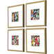 Abstract Blue and Multi and Pink and Turquoise Framed Art