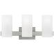 Drew & Jonathan Scott Rhode 3 Light 19.63 inch Brushed Steel Vanity Light Wall Light