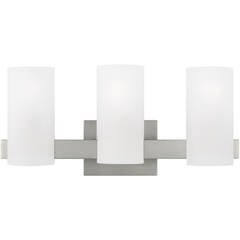 Drew & Jonathan Scott Rhode 3 Light 19.63 inch Brushed Steel Vanity Light Wall Light