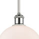 Ballston Athens 1 Light 8 inch White and Polished Chrome Pendant Ceiling Light in Matte White Glass, Ballston