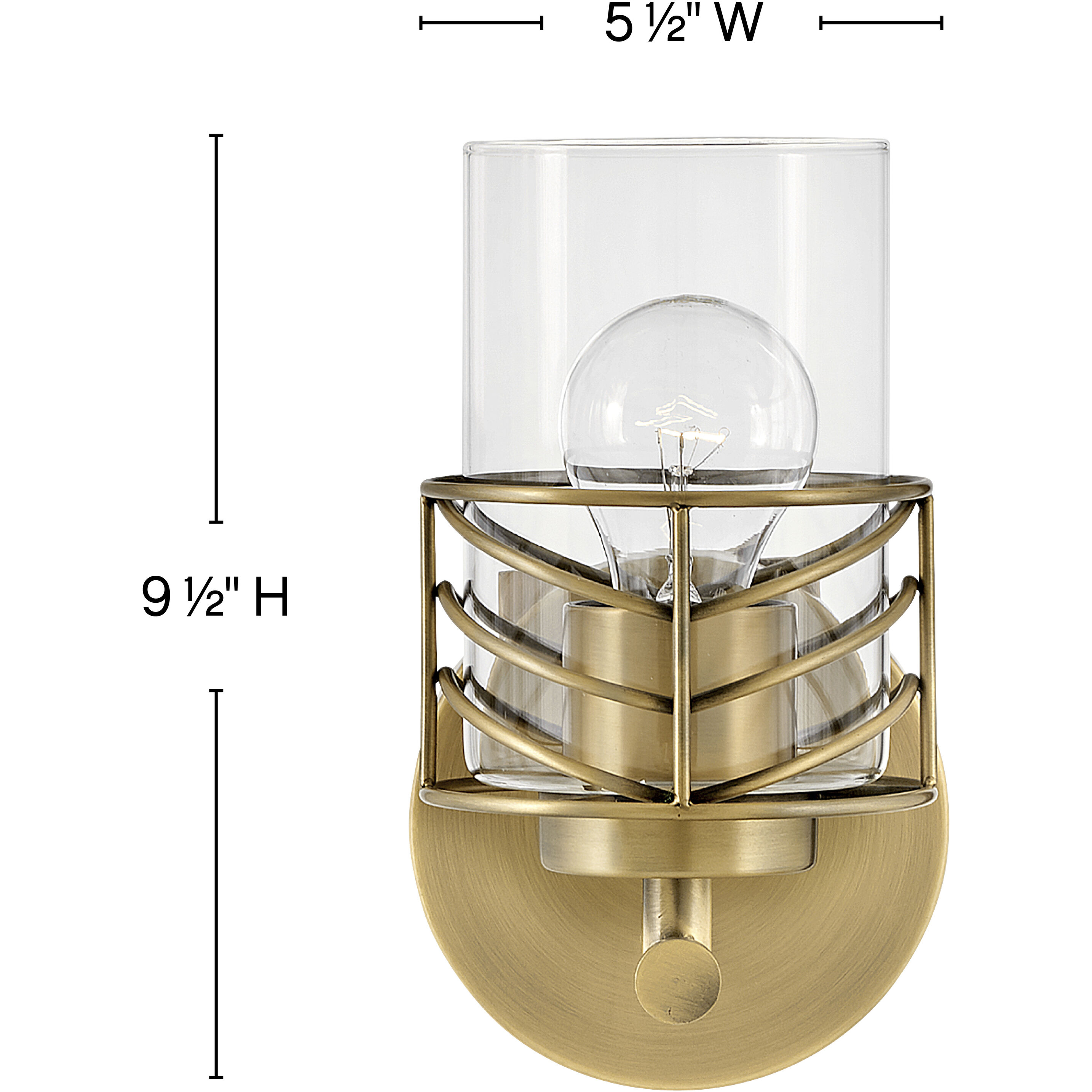 Della 1 Light 6.5 inch Lacquered Brass Vanity Light Wall Light